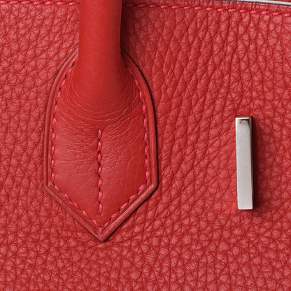 Hermes Taurillon Clemence Birkin 30 Rouge Garance 25 of 36