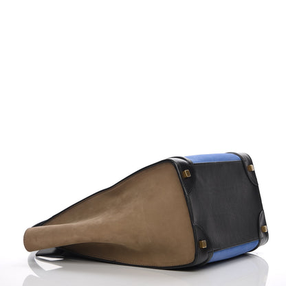 Celine Nubuck Smooth Calfskin Mini Tri-Color Luggage Royal Blue 4 of 7