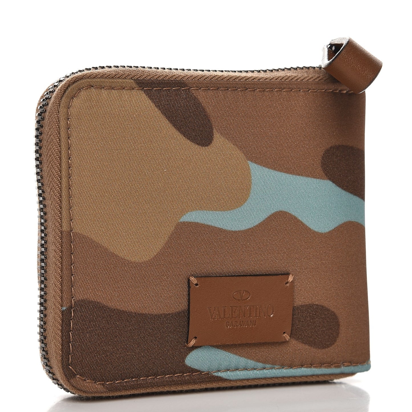 Canvas Camouflage Compact Zip Around Wallet Multicolor
