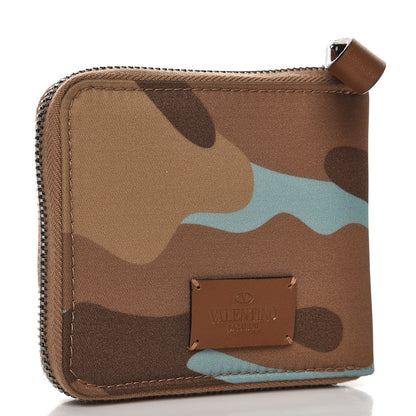Valentino Garavani Canvas Camouflage Compact Zip Around Wallet Multicolor 3 of 7