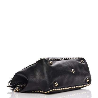 Valentino Garavani Vitello Medium Rockstud Tote Black 5 of 11