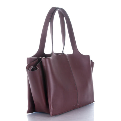 Celine Supple Natural Calfskin Medium Tri-Fold Shoulder Bag Burgundy 3 of 7