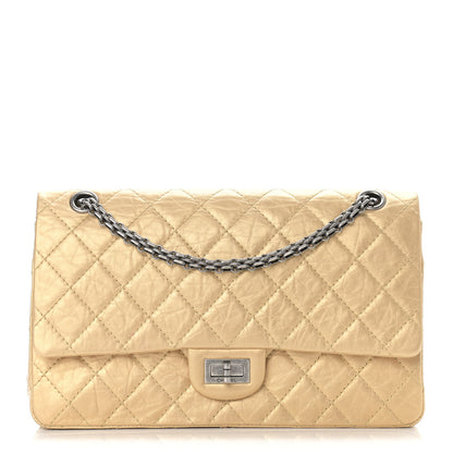 Chanel Metallic Aged Calfskin Quilted 2.55 Reissue 226 Flap Gold 1 of 14