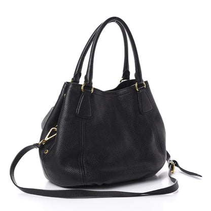 Prada Vitello Daino Tote Black 3 of 12