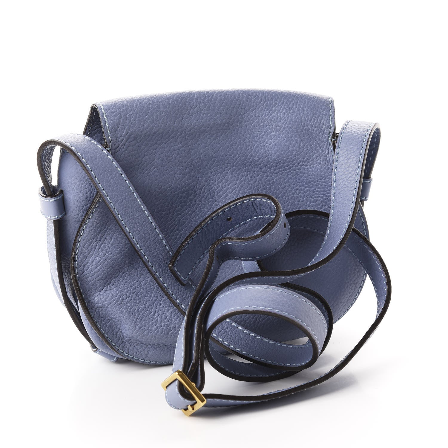 Chloe Calfskin Mini Marcie Round Crossbody Bag Street Blue 3 of 10