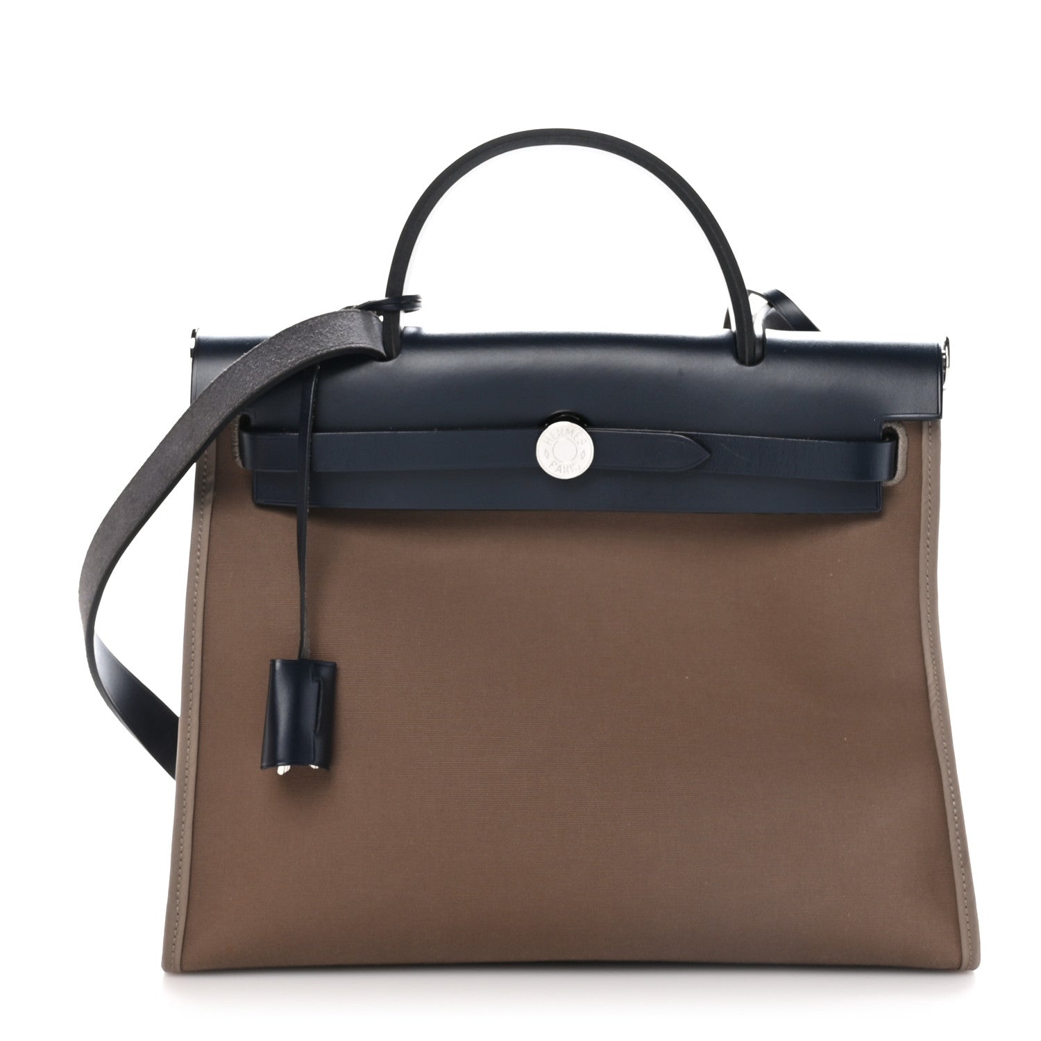 Hermes Toile Officier Vache Hunter Herbag Zip 31 PM Etoupe Bleu Indigo 1 of 11