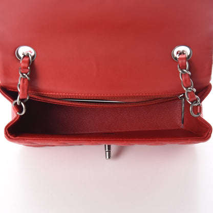 Chanel Lambskin Quilted Mini Rectangular Flap Red 7 of 11