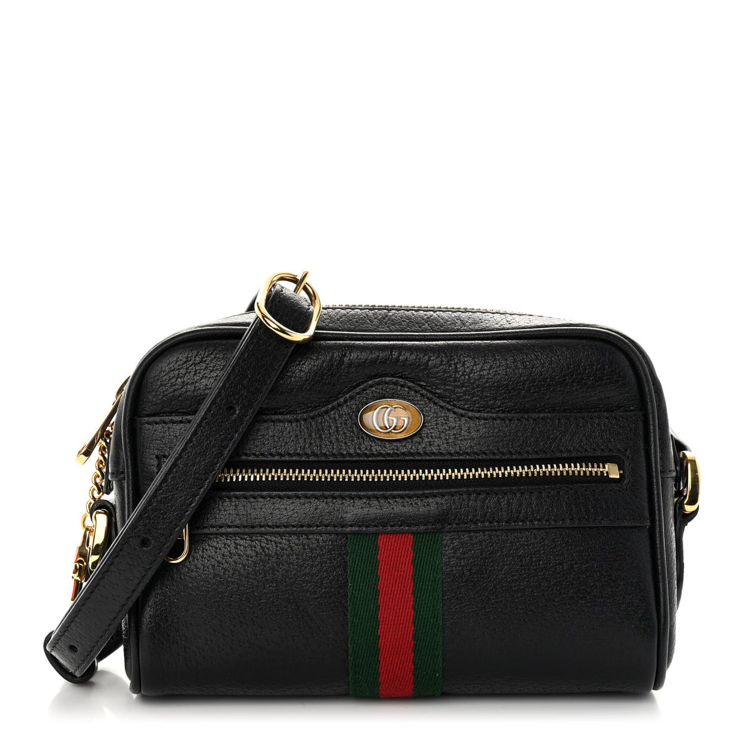 Calfskin Web Mini Ophidia Shoulder Bag Black