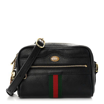 Gucci Calfskin Web Mini Ophidia Shoulder Bag Black 1 of 10