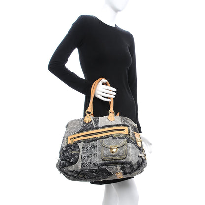 Louis Vuitton Denim Patchwork Bowly Black 2 of 10