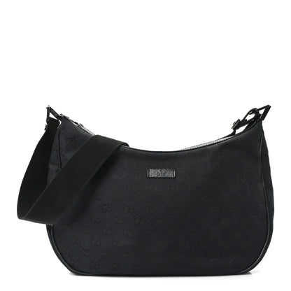 Gucci Monogram Medium Half Moon Hobo Black 1 of 10