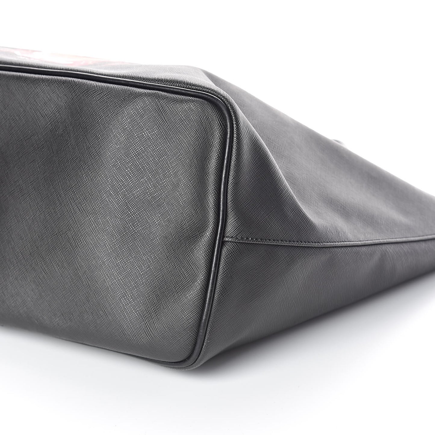 Textured Coated Canvas Rottweiler Pint Large Antigona Tote Black