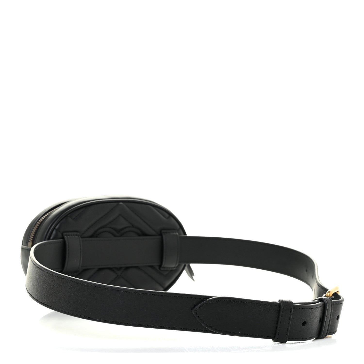 Gucci Calfskin Matelasse GG Marmont Belt Bag 85 34 Black 3 of 12