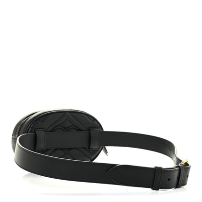 Gucci Calfskin Matelasse GG Marmont Belt Bag 85 34 Black 3 of 12