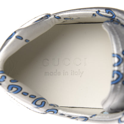 Gucci Miro Rubber Wax GucciGhost Print Mens New Ace Sneakers 9 Silver 7 of 9