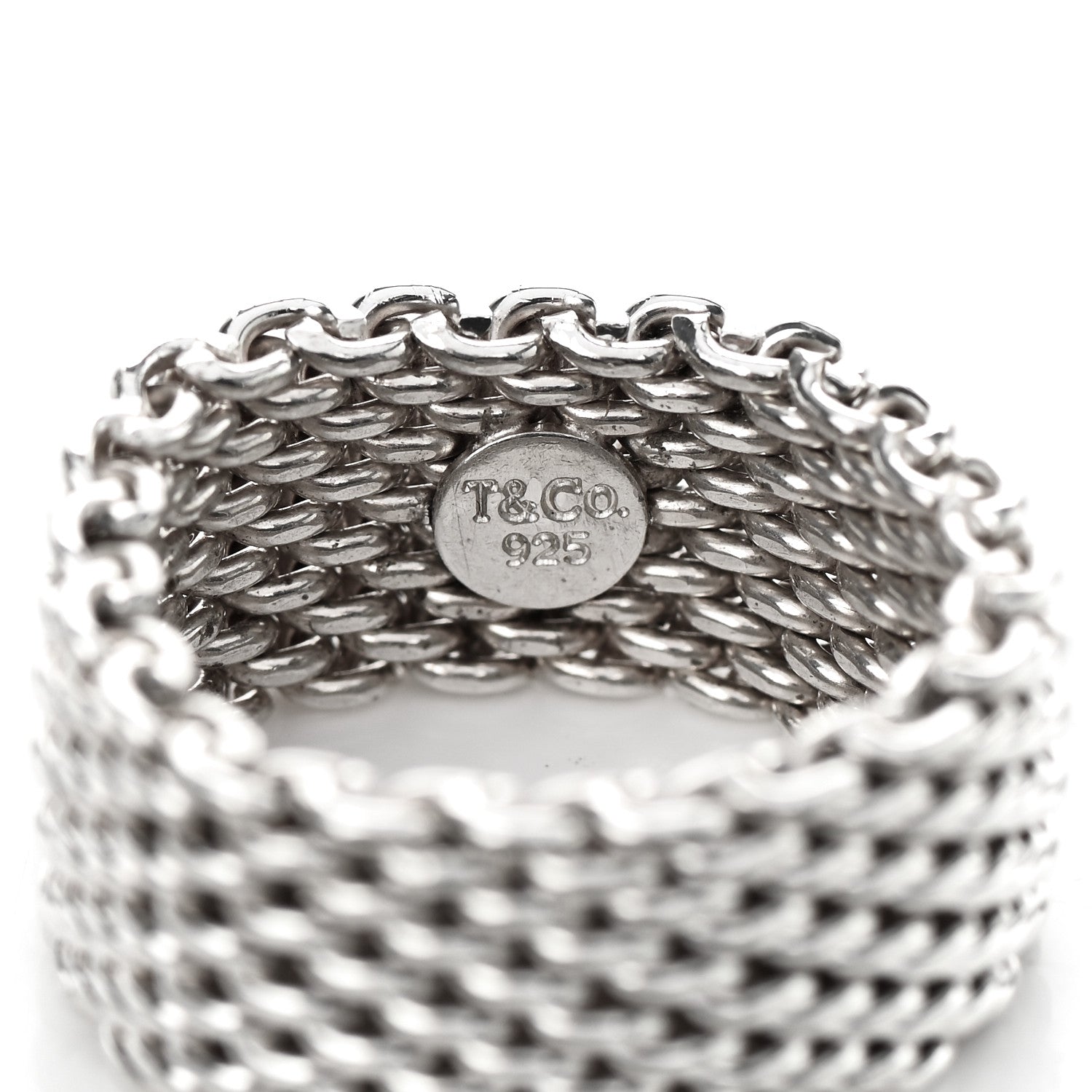 Tiffany Sterling Silver Somerset Mesh Ring 55 7.25 3 of 4