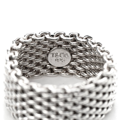 Tiffany Sterling Silver Somerset Mesh Ring 55 7.25 3 of 4