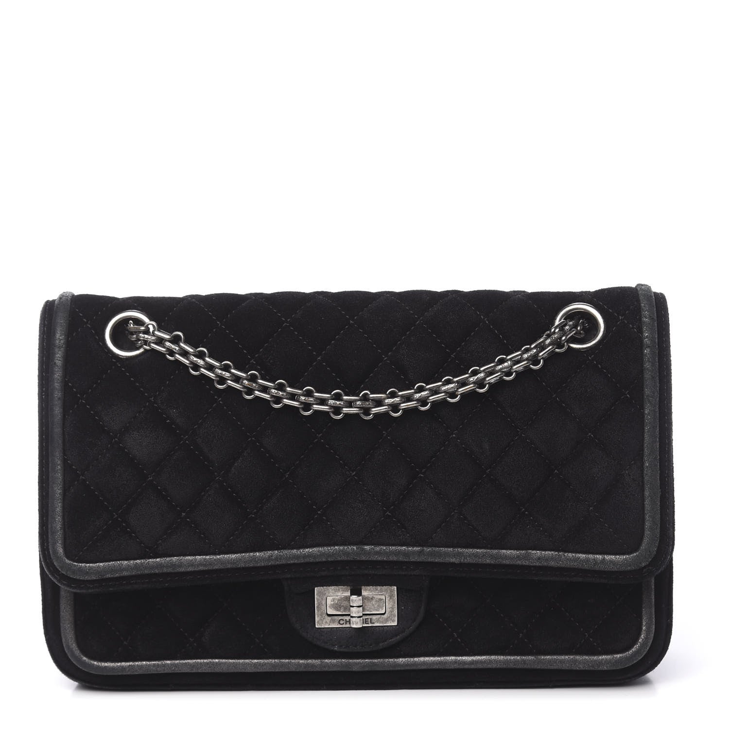 Chanel Suede Quilted 2.55 Reissue 225 Flap Black 1 of 13