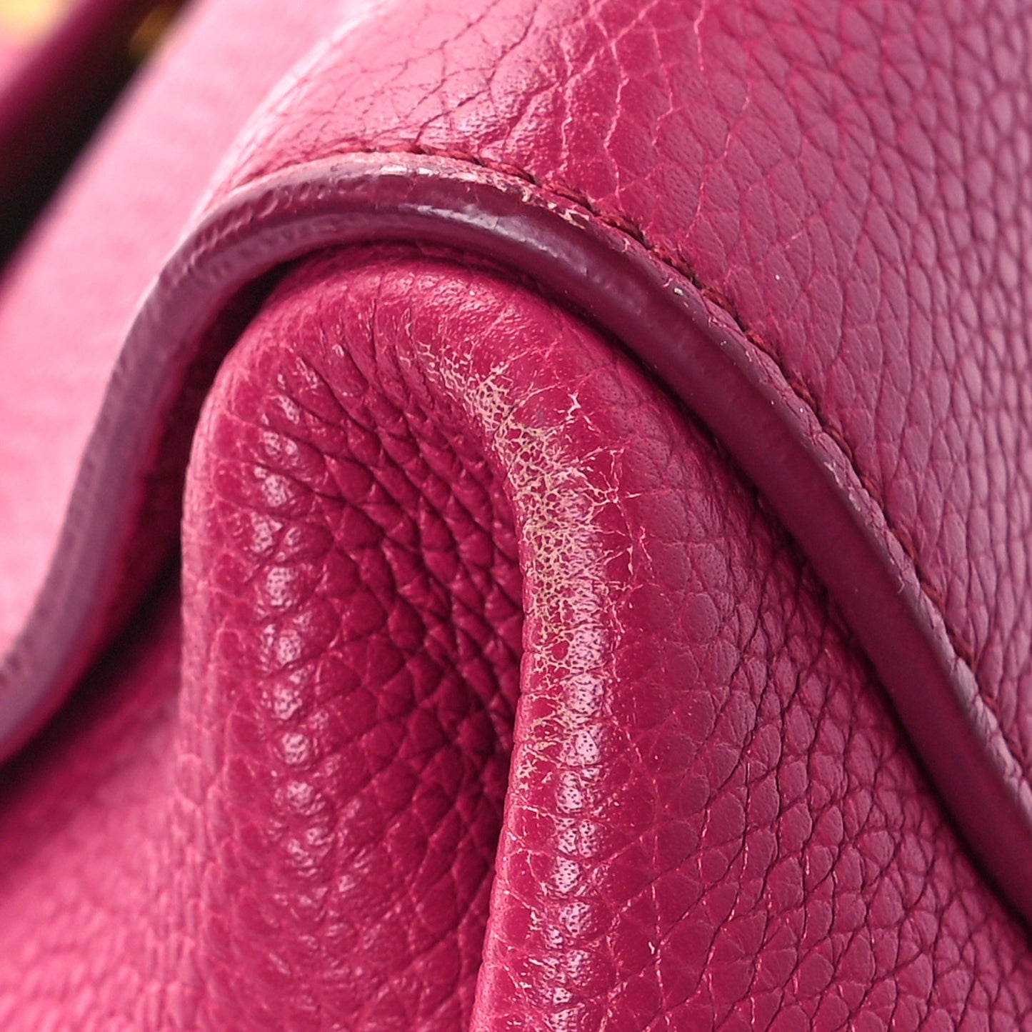 Grained Calfskin Sofia Satchel Pink