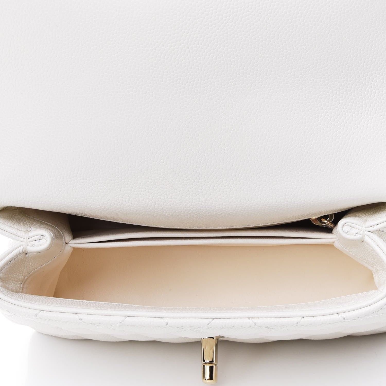 Chanel Caviar Quilted Extra Mini Coco Handle Flap White 4 of 4