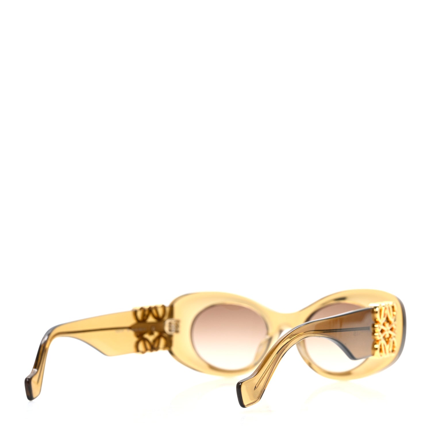 Loewe Acetate Anagram Beveled Oval Maxi Sunglasses LW40175U Transparent Olive 4 of 6