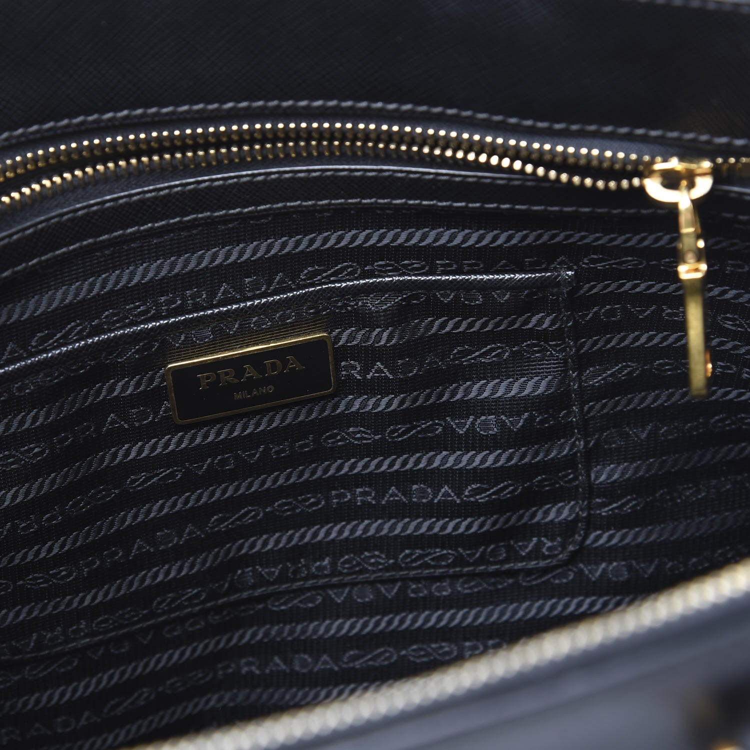 Prada Saffiano Medium Galleria Double Zip Tote Black 10 of 11