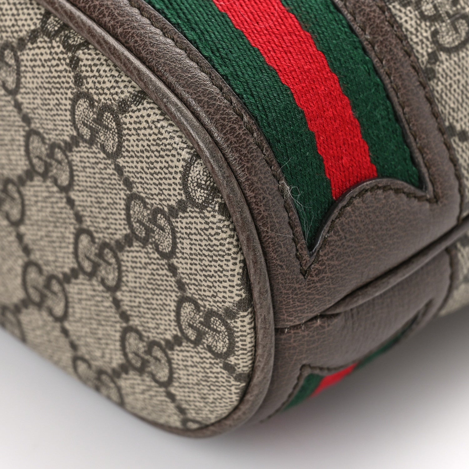 Gucci GG Supreme Monogram Web Small Ophidia Bucket Bag Brown 9 of 13