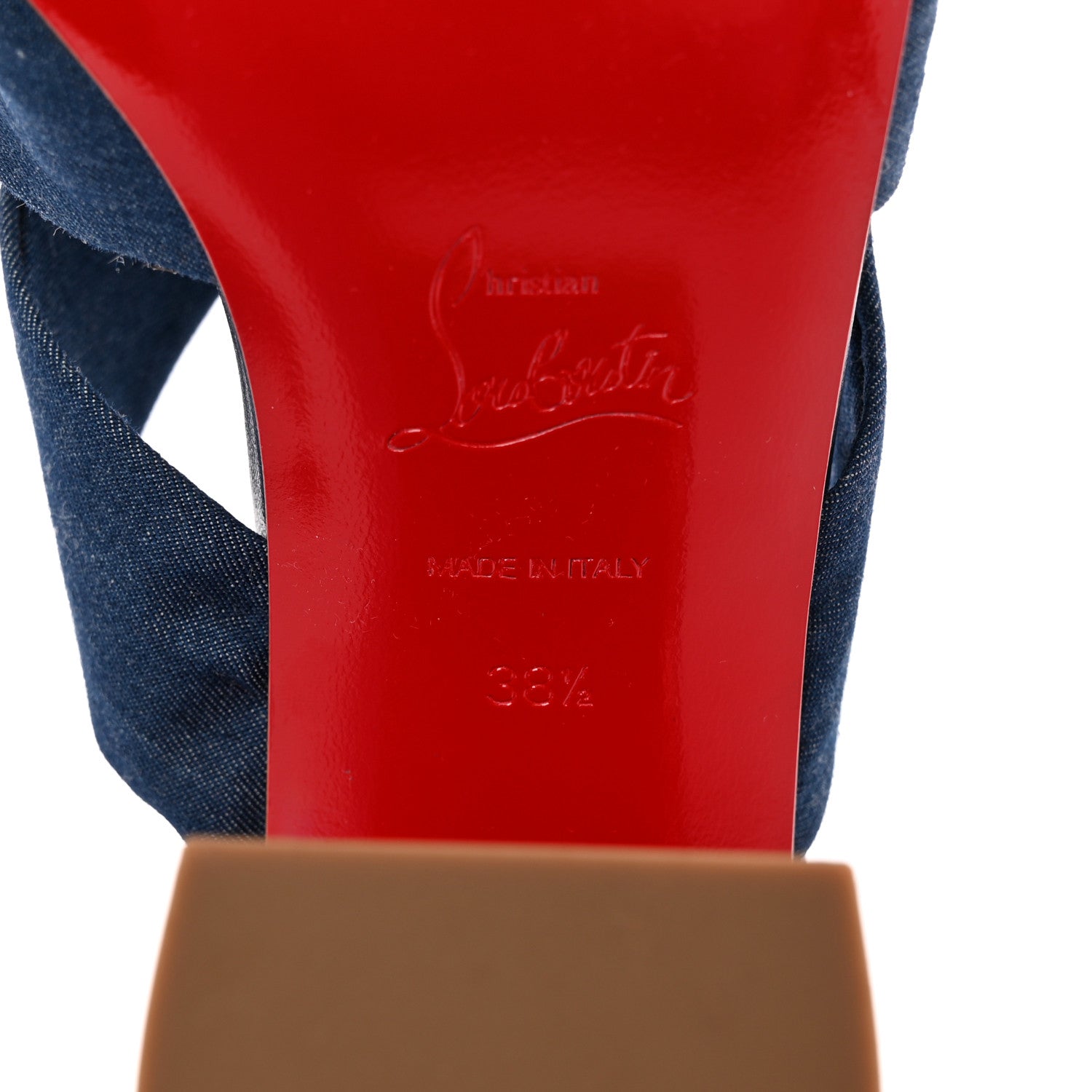 Christian Louboutin Denim Disco Club 85 Sandals 38.5 Blue 6 of 13