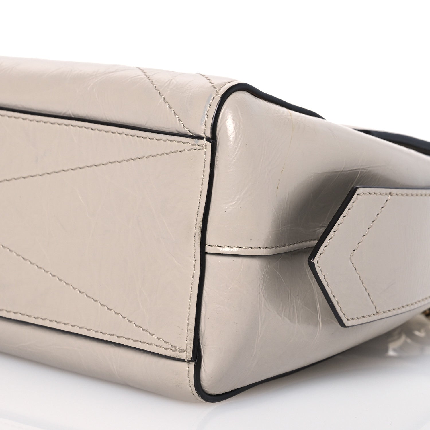 Givenchy Creased Patent Calfskin Small ID Flap Dune 9 of 14
