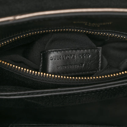 Saint Laurent Metallic Calfskin Y Quilted Monogram Toy Loulou Crossbody Bag Piombo 7 of 12
