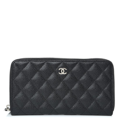 Chanel Caviar Quilted Large Gusset Zip Around Wallet Black 1 of 9