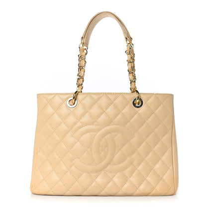 Chanel Caviar Quilted Grand Shopping Tote GST Beige 1 of 13