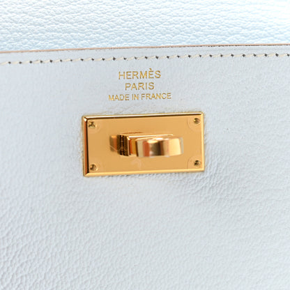 Hermes Chevre Mysore Kelly Pocket Compact Wallet Bleu Brume 6 of 8