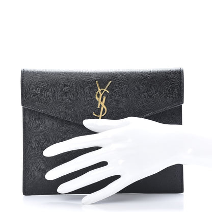 Saint Laurent Grain De Poudre Uptown Baby Pouch Black 2 of 8