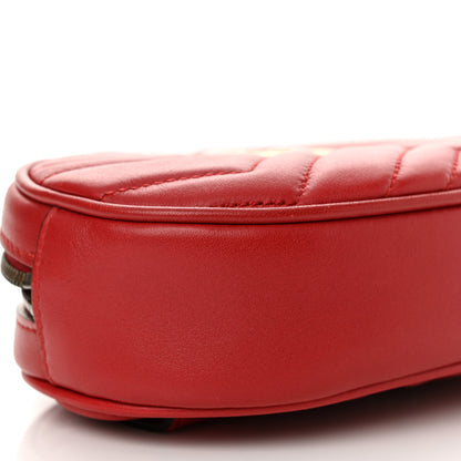 Gucci Calfskin Matelasse GG Marmont Belt Bag 85 34 Hibiscus Red 10 of 13