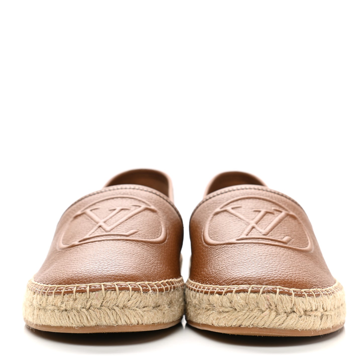Monogram Leather Starboard Espadrille Flats 39.5 Brown