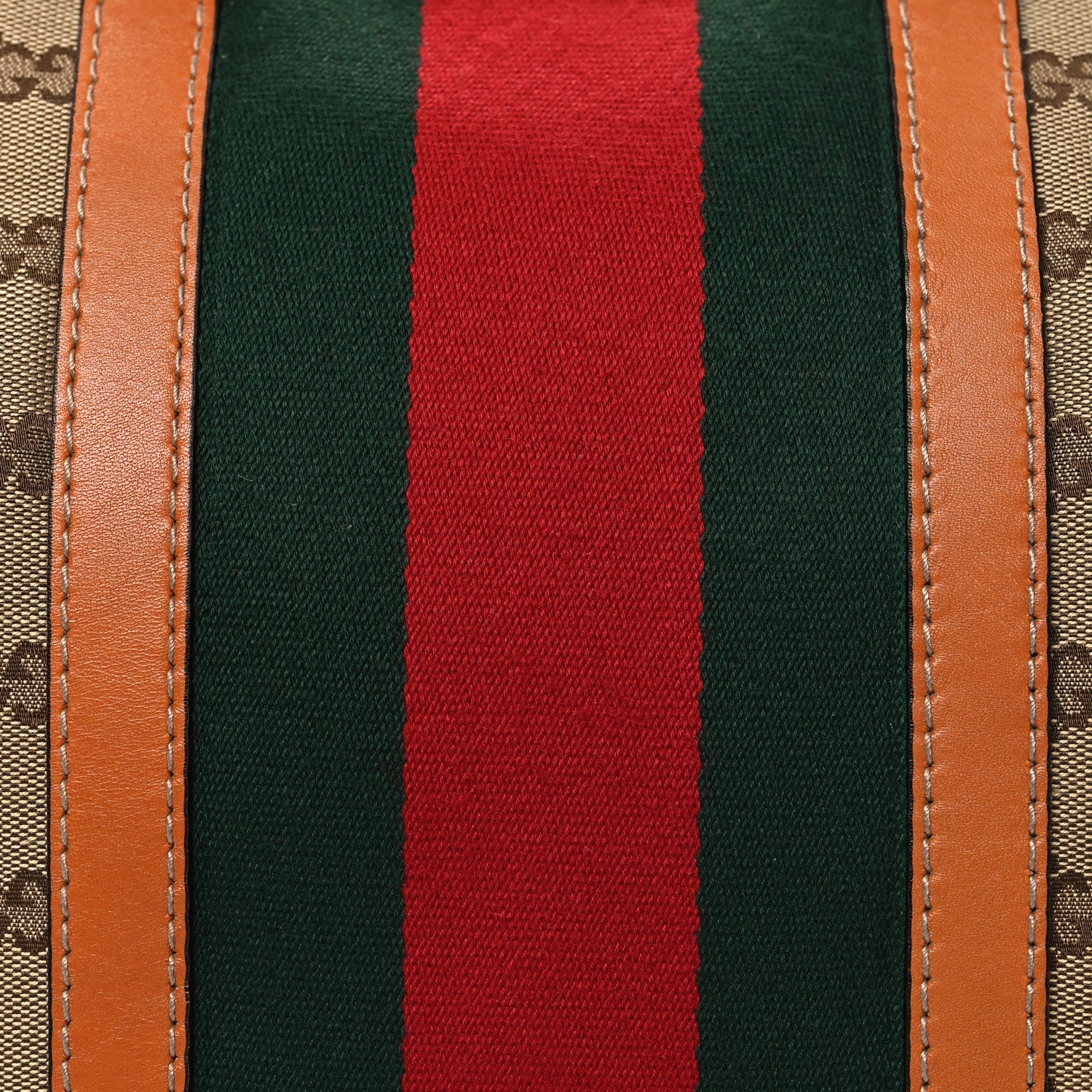 Gucci Monogram Vintage Web Medium Boston Tan Tan 8 of 13