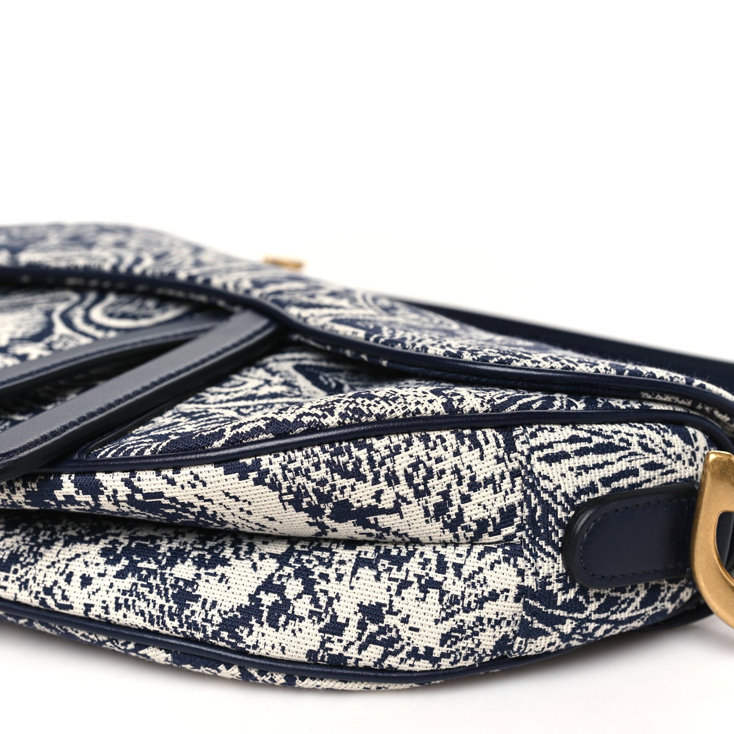 Christian Dior Canvas Embroidered Dioriviera Saddle Bag Blue