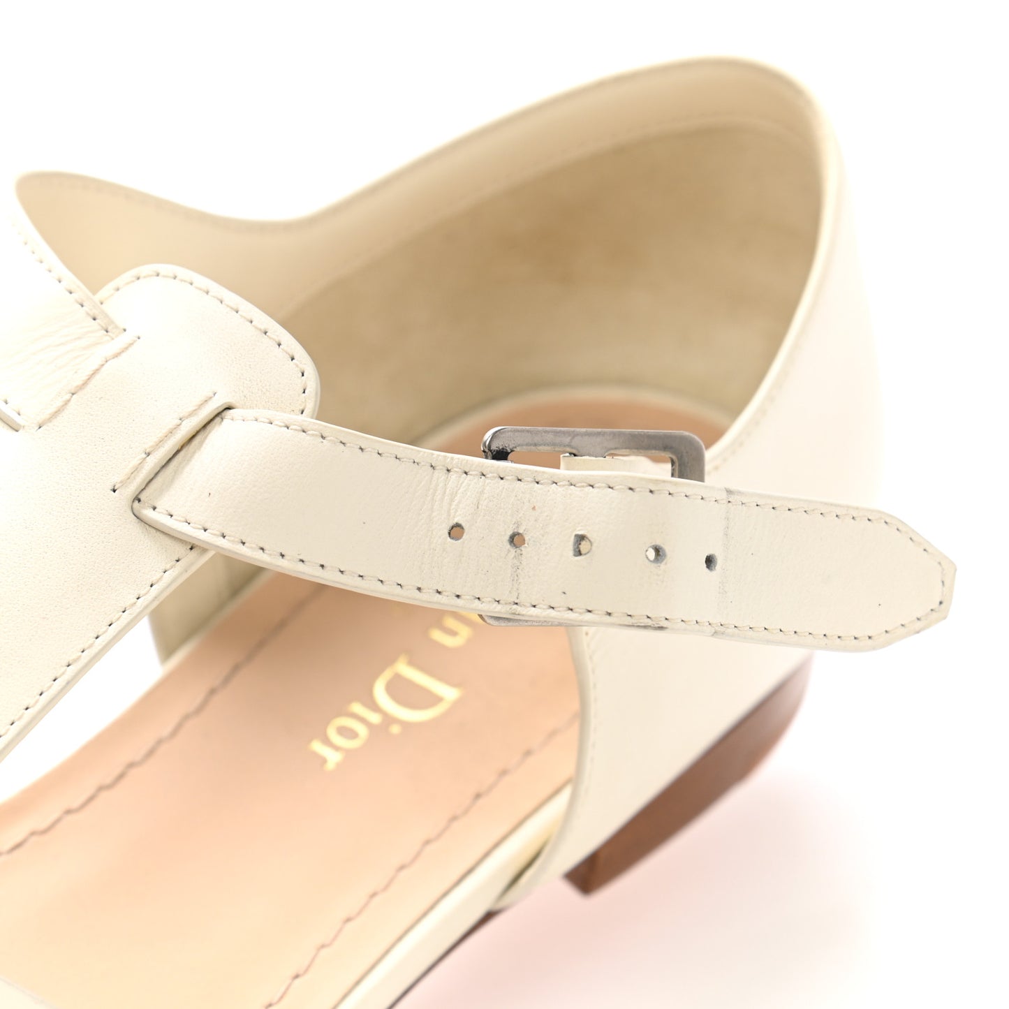 Calfskin Sauvage Ballerina Flat 38 Ivory