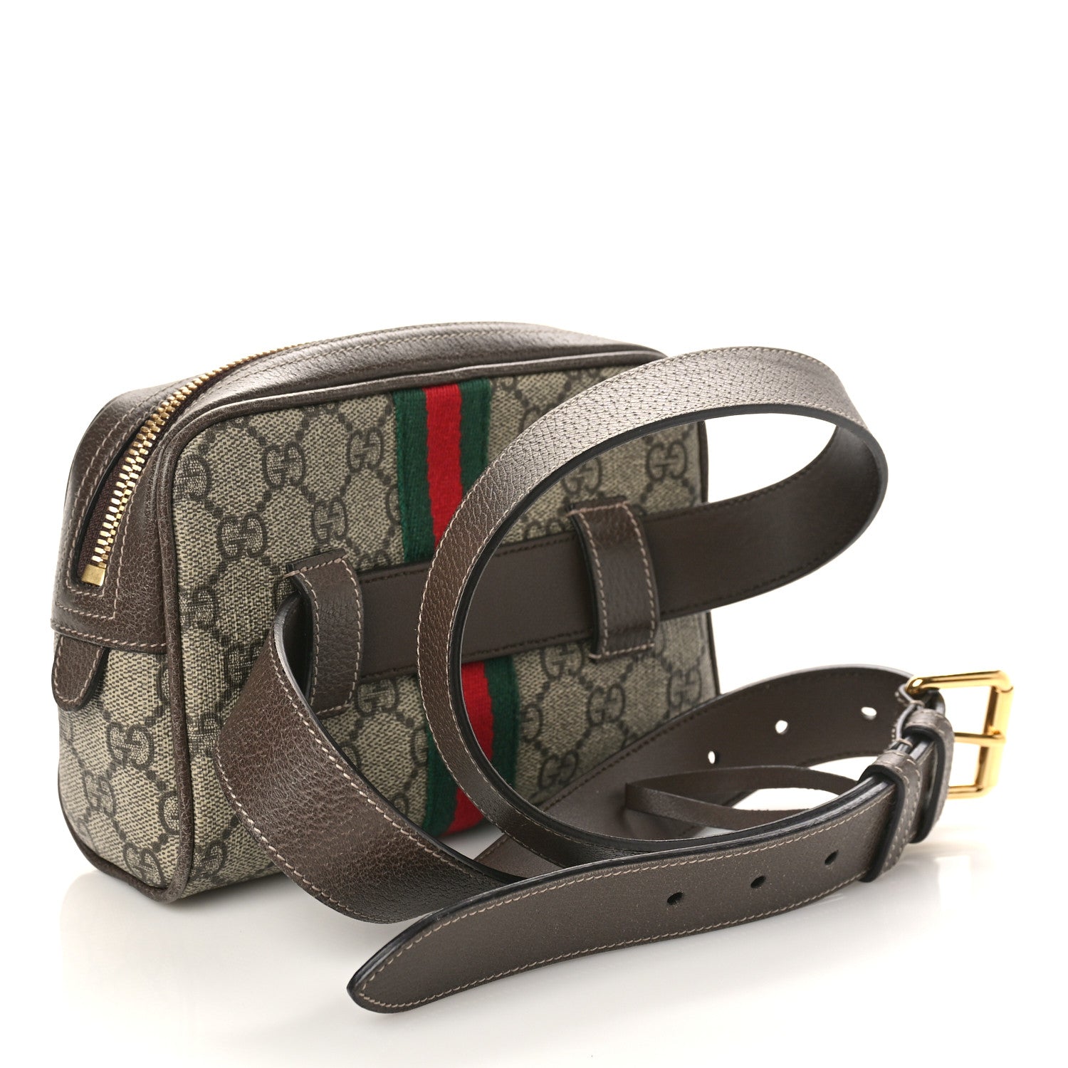 Gucci GG Supreme Monogram Web Small Ophidia Belt Bag 95 38 Dark Brown 3 of 9