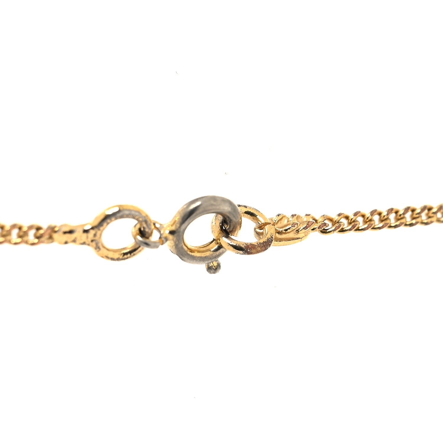 Chanel Crystal CC Necklace Pink Gold 4 of 5