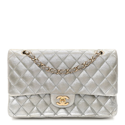 Chanel Iridescent Calfskin Medium Double Flap Silver 1 of 10