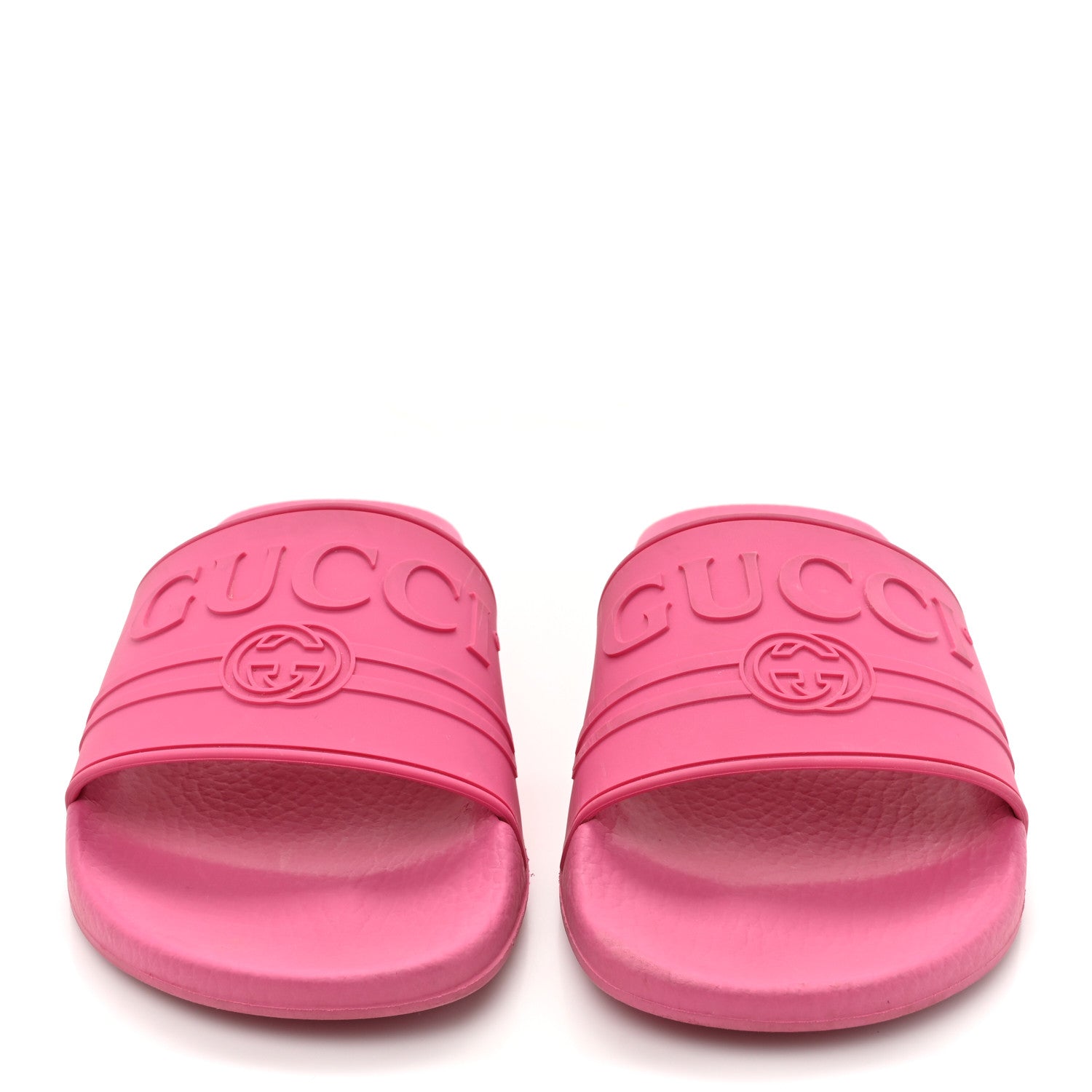 Gucci Rubber Womens Logo Slide Sandals 39 Fuchsia 3 of 10