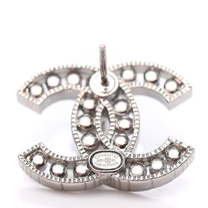 Chanel Crystal CC Earrings Silver 4 of 4