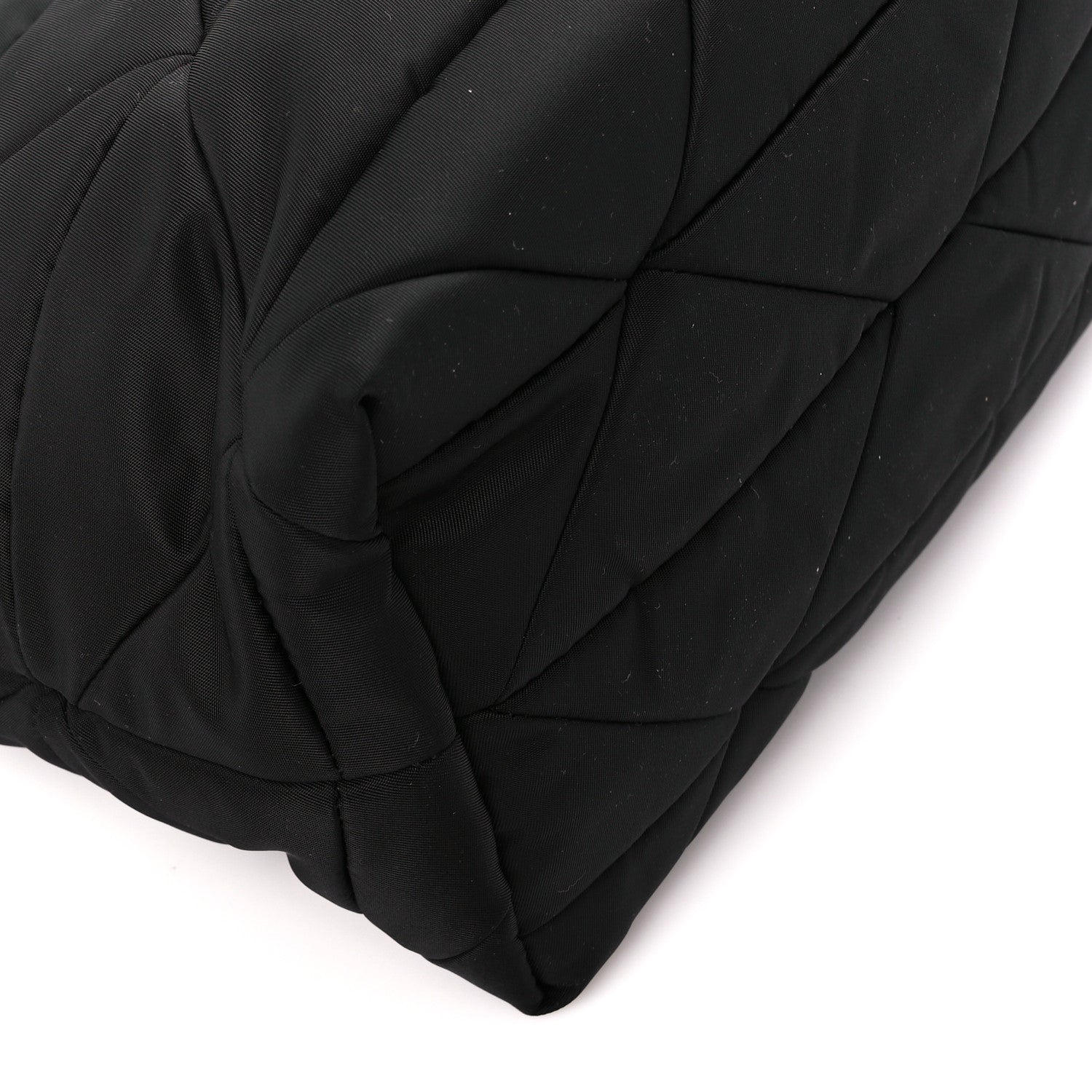Prada Re-Nylon Nappa Triangle Quilted Padded Double Handled Zip Pocket Tote Black 11 of 12