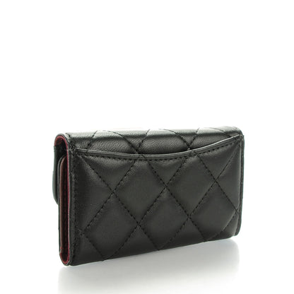 Chanel Lambskin Quilted 6 Key Holder Black 3 of 8