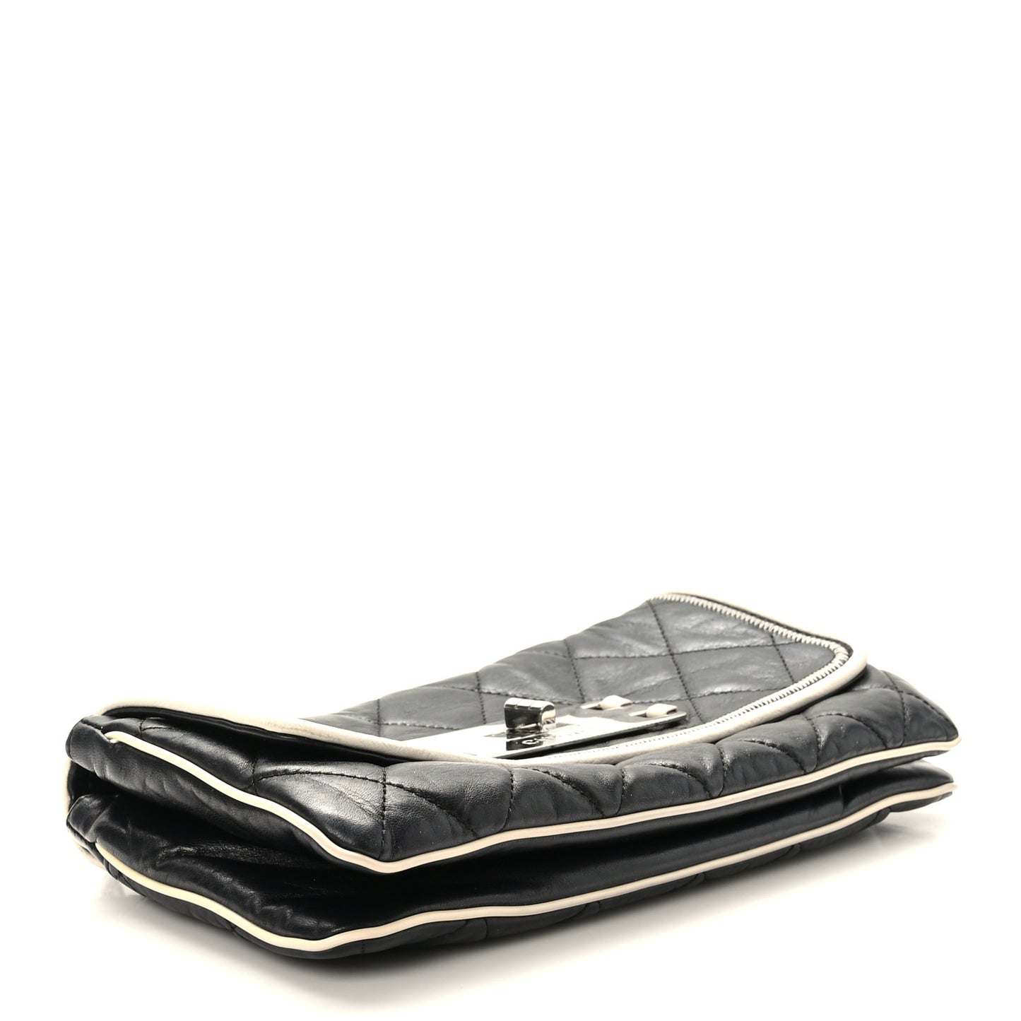 Lambskin Quilted East West Flap Black