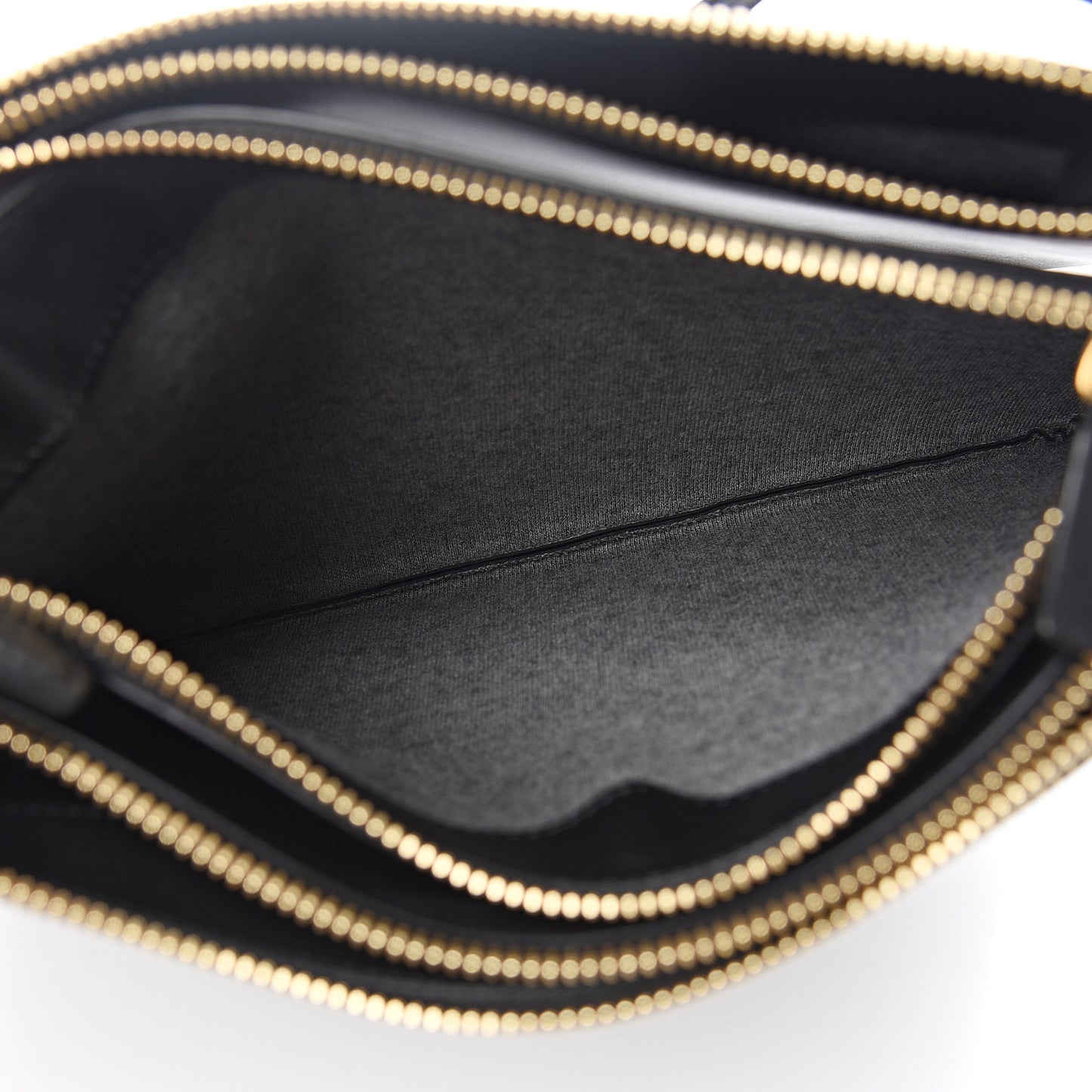 Lambskin Large Trio Crossbody Bag Black
