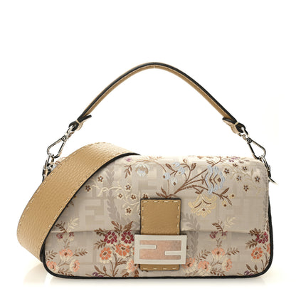Fendi Satin Cuoio Romano Hand In Hand Campania Floral Baguette Multicolor 1 of 11