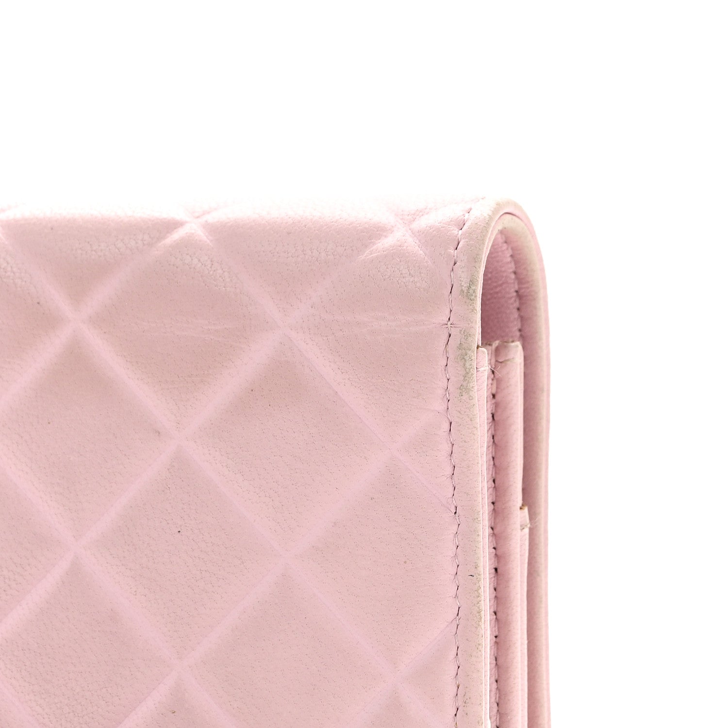 Chanel Lambskin Quilted Diamond CC Wallet On Chain WOC Pink 12 of 12
